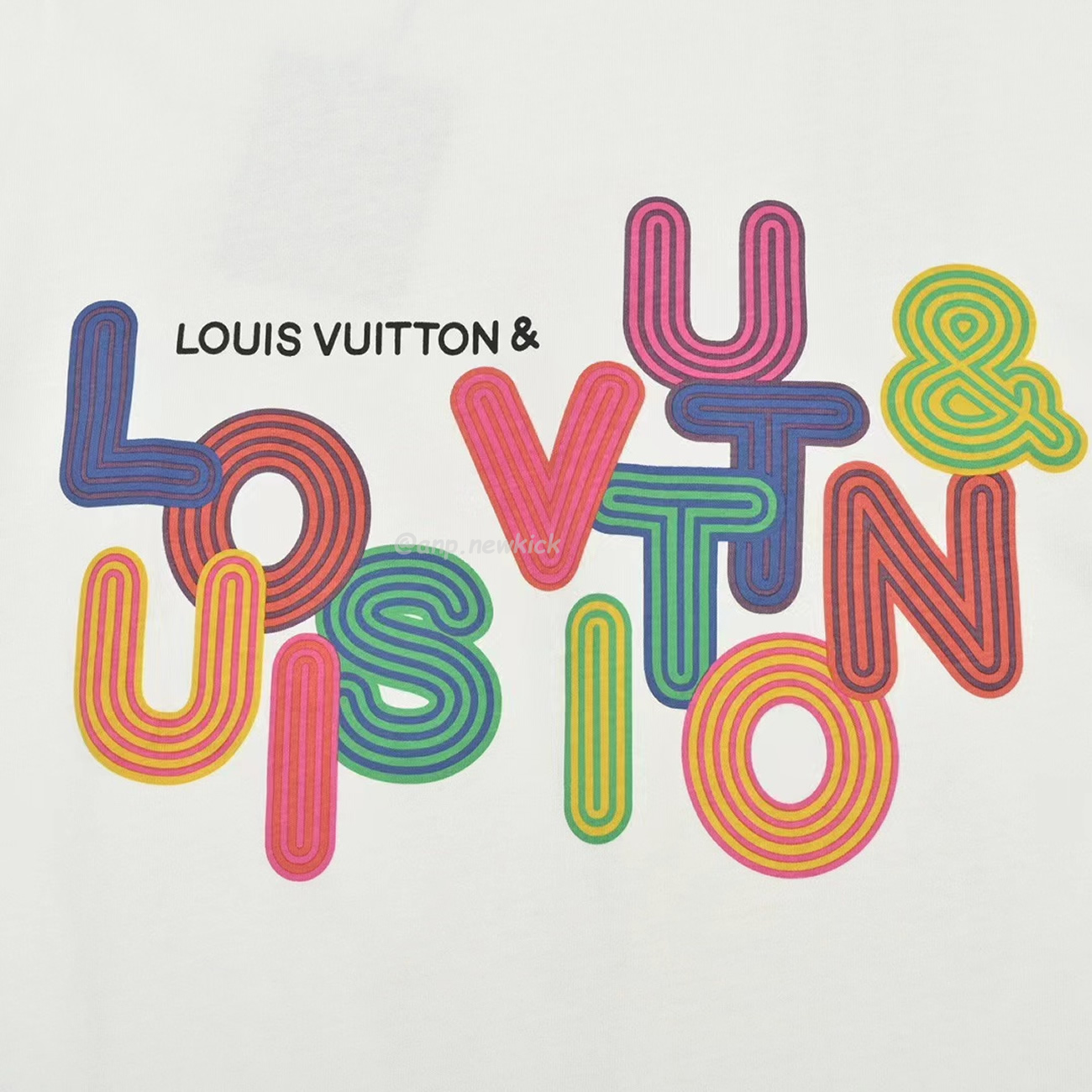 Louis Vuitton Colorful Letter Printed Short Sleeves T Shirt (4) - www.newkick.org